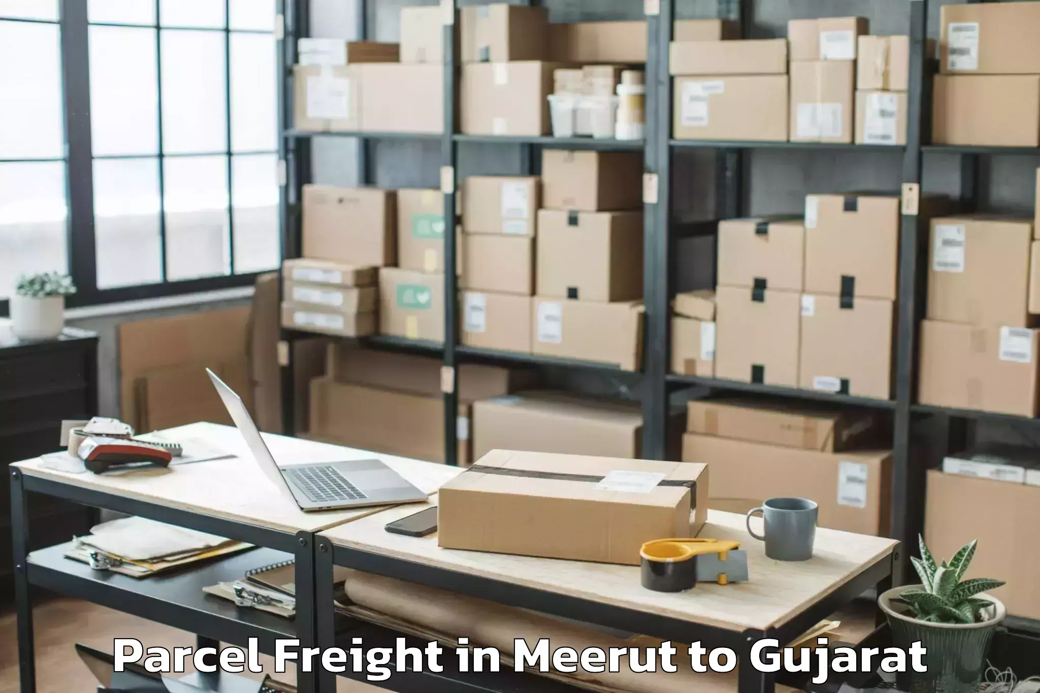 Trusted Meerut to Thasra Parcel Freight